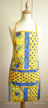 French Apron, Provence fabric (cicada. yellow) - Click Image to Close